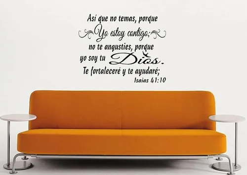 Vista 3 de byyoursidedecal Calcomanías de pared españolas decorativas para pared yo Soy tu Dios. Isaías 41:10 Mensajes textos biblicos decorativos en español