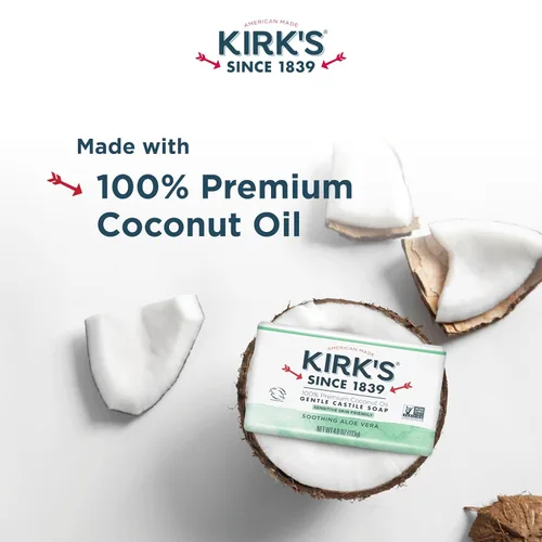 Vista 3 de Original Coco Castile jabón con aloe vera de Kirk, paquete de de 3