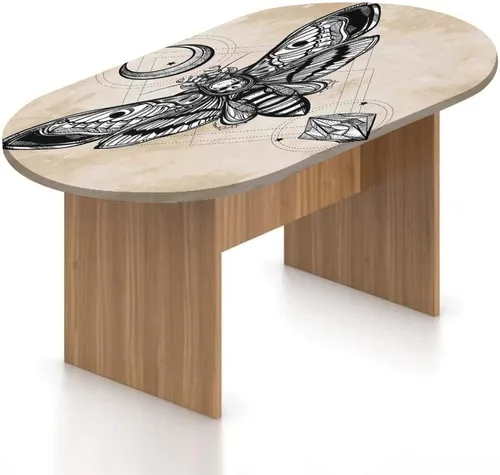 Vista 11 de Mantel ajustable ovalado de poliéster elástico de fantasía, diseño de casa del bosque en musgo, diseño de bosque encantado, se adapta a mesas
