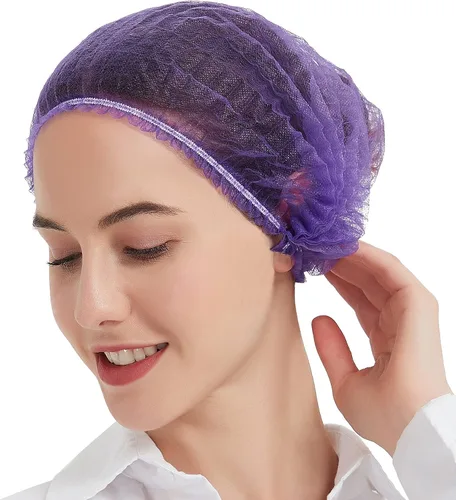 Vista 16 de ProtectX Paquete de 100 redes desechables negras para el cabello, cubierta elástica para la cabeza, gorras Bouffant, cubierta de cabeza