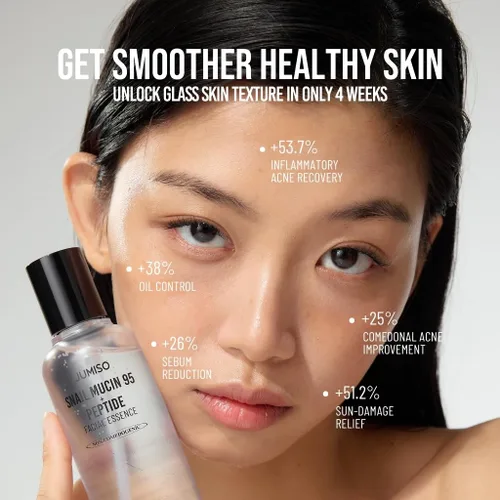 Vista 5 de Esencia Facial de Mucina de Caracol y Péptidos Jumiso 95 +, 4.73 fl oz (140 ml) 95% snail mucin + 5 peptides in one essence: floods skin with