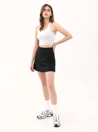 Vista 5 de ODODOS Falda pantalón deportiva de tenis para mujer con bolsillos incorporados, faldas activas de golf para deportes, correr, gimnasio, entrenamiento