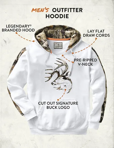 Vista 4 de Legendary Whitetails - Sudadera con capucha para hombre con detalles de camuflaje