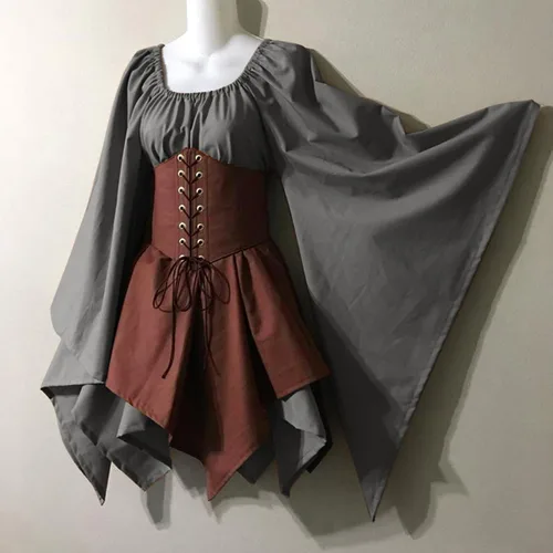 Vista 2 de Vestido gótico negro para mujer, vestido gótico para mujer, vestido Lolita, vestido retro de encaje estilo grunge, vestido punk de encaje