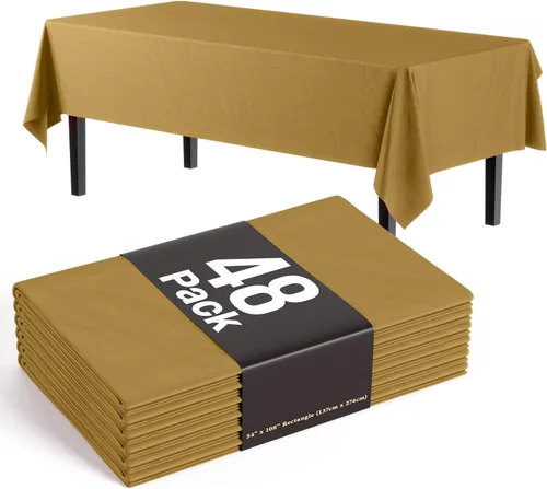 Vista 47 de Exquisite Mantel rectangular negro de 54 x 108 pulgadas, paquete de 48