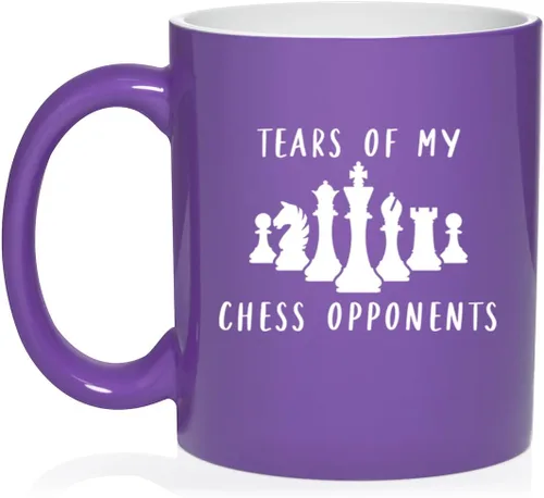 Vista 13 de Daylor Taza de café de cerámica con diseño de los oponentes de las lágrimas de mi ajedrez, regalo para ella, él, amigo, compañero de trabajo
