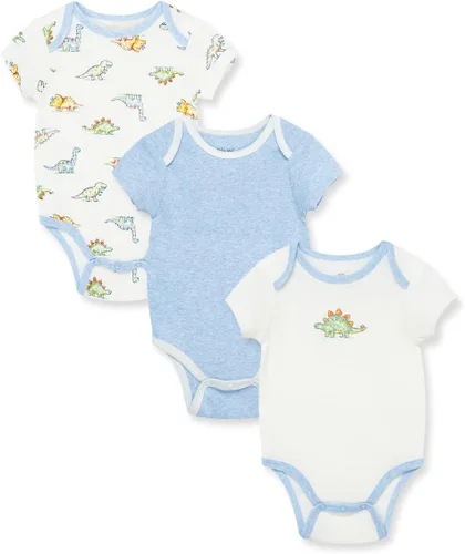 Vista 14 de Ropa de Little Me para bebé, pack de 3, 100% algodón, sin etiquetas que rasguen, mamelucos, de recién nacido a 9 meses Azul