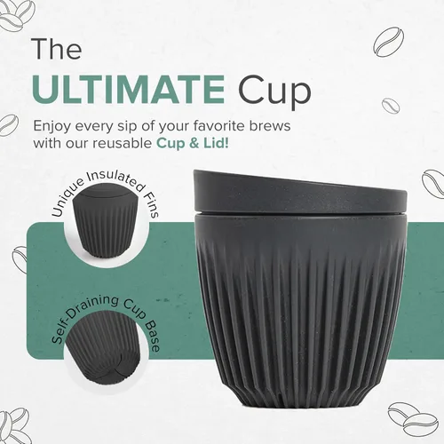Vista 2 de Taza HuskeeCup y tapa de 8oz - Natural