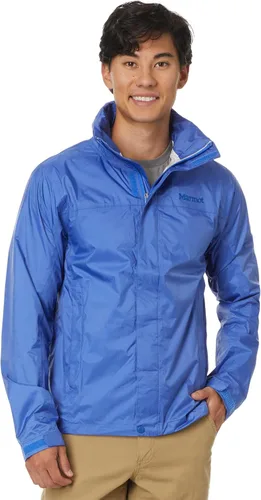 Vista 13 de MARMOT Chaqueta impermeable Precip Eco para hombre, 100% reciclada, transpirable, ligera, plegable Azul ártico