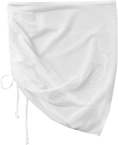 Vista 2 de MakeMeChic Falda de playa con cordón frontal fruncido para mujer, falda de playa para bikini