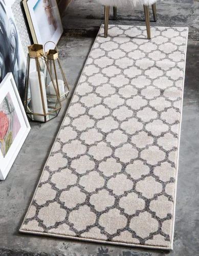 Vista 49 de Unique Loom Trellis Collection - Alfombra de área de Filadelfia, rectangular de 2 pies 2 pulgadas x 3 pies, color morado y marfil