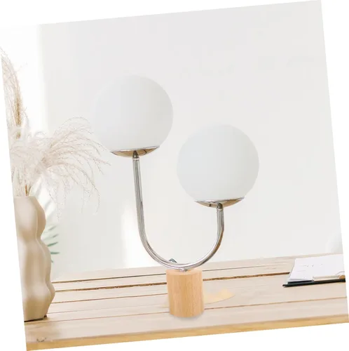 Vista 2 de DOITOOL Lámpara de mesa de madera Base Base Cilindro Diseño Moderno Lámpara Soporte Luz de noche para escritorio