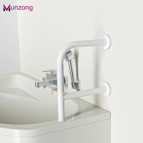 Vista 3 de Munzong - Barra de seguridad para bañera con doble agarre, barra de agarre antideslizante en forma de F de 16 pulgadas para personas mayores