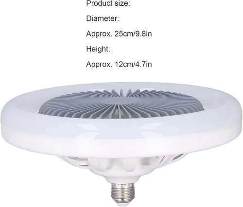 Vista 8 de Ventilador de techo inteligente con luces, montaje empotrado, tres velocidades, ideal para dormitorios pequeños