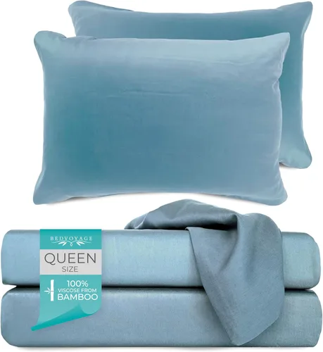 Vista 20 de BedVoyage Sábanas refrescantes tamaño Queen – Viscosa de bambú, juego de sábanas para personas que duermen con calor, bolsillo profundo de 18 Marfil