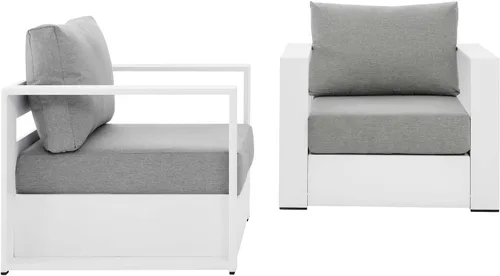 Vista 4 de Modway Tahoe - Juego de 2 piezas de aluminio para patio, color gris carbón carbón gris