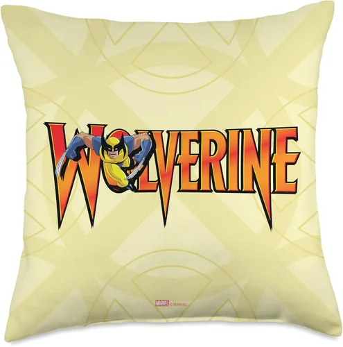 Vista 5 de Marvel X-Men Wolverine - Almohada retro, 16.0 x 16.0 in, multicolor