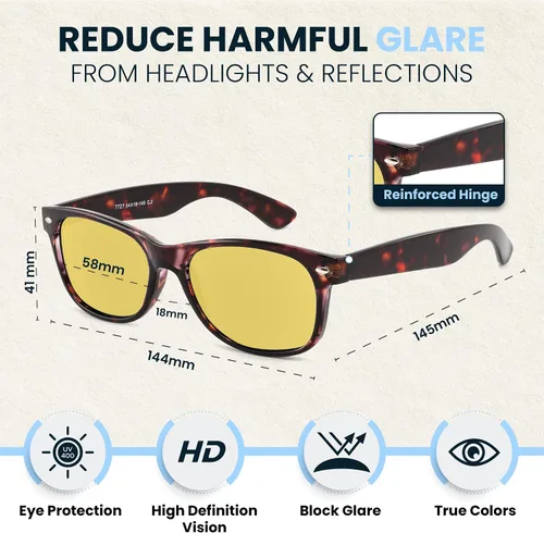 Vista 5 de Lentes de conducción nocturna para hombres y mujeres, lentes polarizados de visión nocturna, antirreflejos, disminuyen los faros delanteros