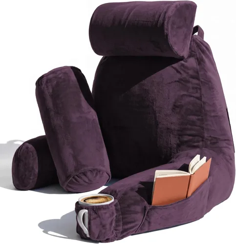 Vista 30 de Nestl Almohada de lectura para niños y adolescentes con espuma viscoelástica triturada, almohadas de respaldo para leer, ver y jugar, uso