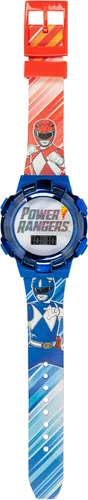 Vista 6 de Power Rangers - Reloj para niños, bisel iluminado con luces giratorias, pantalla LCD, fácil de leer, correa de plástico ajustable, perfecto