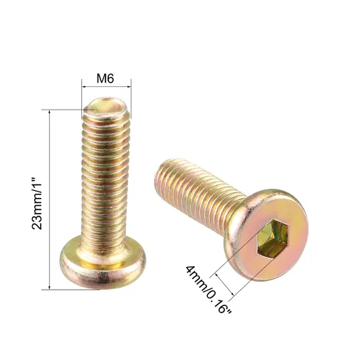 Vista 2 de uxcell M6 x 0.787 in roscado cabeza hexagonal Tornillo Tornillo Tornillo Tono Bronce (paquete de 10)