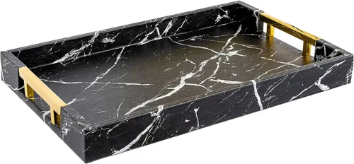 Vista 28 de Home Redefined - Moderna y elegante bandeja rectangular de 17.5 x 12 pulgadas, estilo shagreen, color azul bebé claro, con aspecto de cuero falso