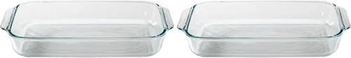 Vista 3 de Pyrex Basics - Plato de vidrio oblongo, de 3 cuartos de galón, transparente de 8.9 x 13.2 pulgadas, 3 cuartos de galón