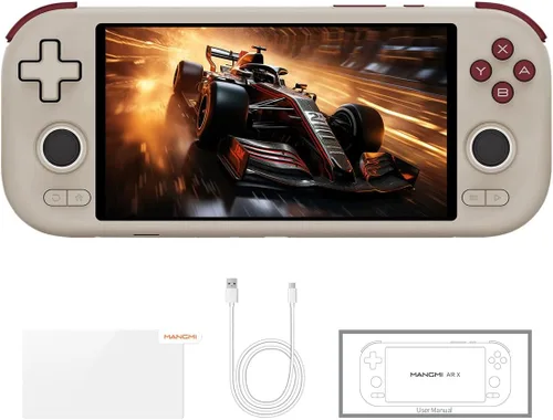 Vista 9 de Mangmi Air X - Consola de juegos, sistema IPS LCD Android 14 de 5.5 pulgadas y consolas de videojuegos con batería de 5000 mAh, con DDR4+64G eMMC