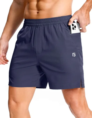 Vista 47 de GGJ Pantalones cortos deportivos ligeros para hombre con 2 bolsillos con cremallera de 7/5/9 pulgadas, pantalones cortos de tenis de secado rápido