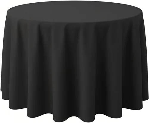 Vista 13 de Surmente Mantel cuadrado para mesas cuadradas o redondas, 100% poliéster, 52 x 52 pulgadas, mantel para bodas, banquetes o restaurantes (negro)