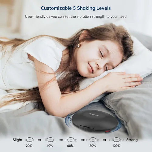 Vista 4 de DreamSky Reloj despertador vibratorio para personas que duermen mucho y Negro