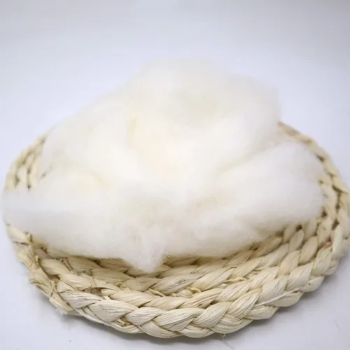 Vista 5 de Ivie Fibra de bateo de algodón orgánico de lujo blanco natural para relleno (algodón peinado 2 libras)