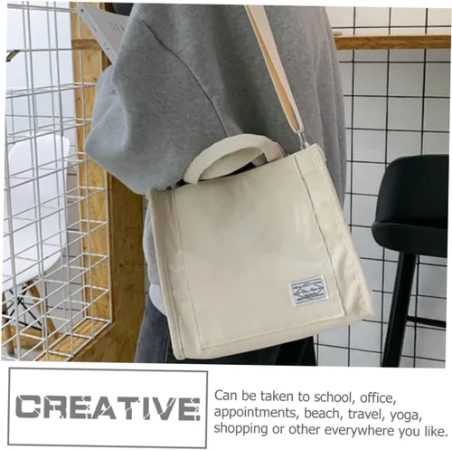 Vista 6 de PACKOVE Bolsas de hombro de paja para mujer, mini bolsa de mano para escuela, lindas bolsas de mano de pana