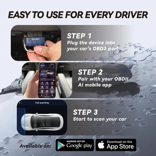 Vista 5 de Escáner OBD2 Bluetooth herramienta de diagnóstico compatible con iOS y Android, lector de código de coche OBD II para vehículos - Sin cuota