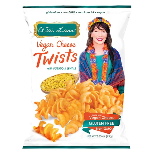 Vista 10 de Wai Lana Chips Rice Crisps - Queso Nacho, sin gluten, vegano, sin OMG, 2.65 oz (12 unidades)