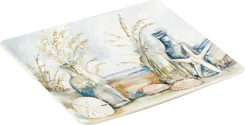 Vista 2 de Certified International Coastal Landscape - Bandeja rectangular de 14 x 10 pulgadas, multicolor, grande