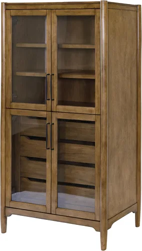 Vista 9 de Vitrina de madera moderna que cena la estantería de almacenamiento totalmente montada marrón