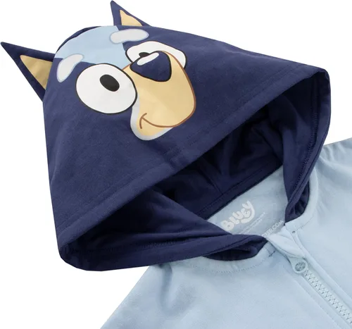 Vista 2 de Bluey Sudadera con capucha con orejas 3D Sudadera con capucha con cremallera Sudadera con capucha de disfraz para niños Edades de 2 a 8 años