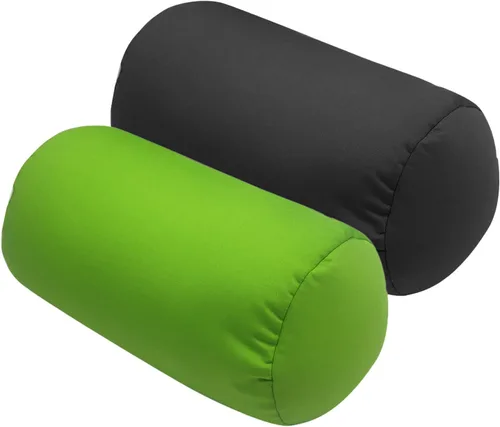 Vista 11 de 2 piezas de almohada enrollable para el cuello de microcuentas, almohadilla de soporte para el cuello o la espalda de tubo de frijoles blandos Negro