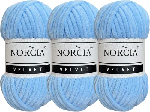 Vista 68 de Hilo de Terciopelo Suave Chenille para Ganchillo Super Voluminoso (100g-3.50oz) (68m-74.3 yds) Hilo para Manta de Bebé para Tejer Amigurumi Hilo