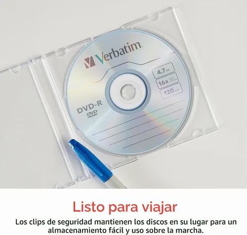 Vista 2 de Verbatim - Estuches para CD, DVD y Blu-Ray transparentes, delgados, 5.2 mm – Paquete de 25