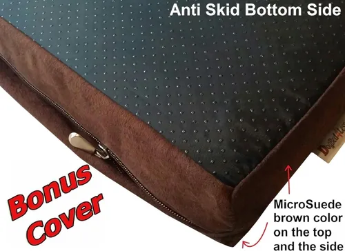 Vista 2 de Dogbed4less Cama ortopédica de espuma viscoelástica para perros con forro impermeable y cubierta de lona externa para mascotas pequeñas a medianas
