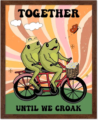 Vista 29 de Poster Master All That Is Meant To Be Poster - Retro Frog on Mushroom Print - Meditation Art - Motivational Design - Preppy Print - Trendy Decor