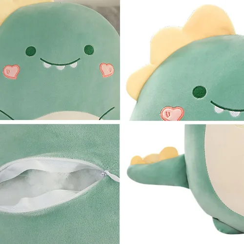 Vista 4 de Kekeso Almohada de dinosaurio de felpa para abrazar, lindo peluche de juguete de animal de felpa suave, peluche de dibujos animados para dormir