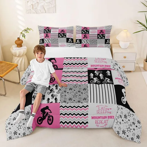 Vista 11 de Erosebridal Softball Comforter Set Patchwork Buffalo Plaid Twin Bedding Sets for Girls Kids Teens Child Galaxy Stars Ball Game Baseball Comforter