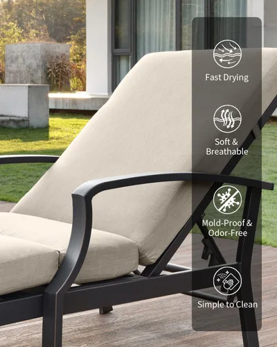 Vista 7 de Sillón de piscina, tumbona al aire libre de aluminio, Gunmetal