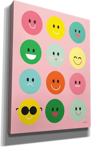 Vista 2 de Epic Graffiti 'Happy Circles' de Ann Kelle Designs, lienzo decorativo para pared, 12 x 16 pulgadas
