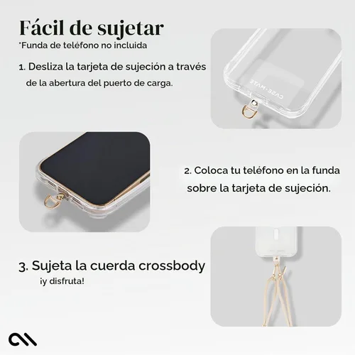 Vista 7 de Case-Mate Cordón cruzado para teléfono/cadena - Correa manos libres - Cuerda beige Works with All Phones - Rope Cell Phone Charm - Neck Chain