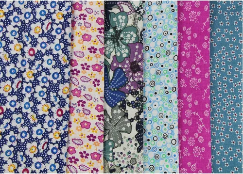 Vista 4 de UOOOM 6pcs 19.7 x 19.7 in Patchwork algodón tela DIY costura hecha a mano acolchado tela diferentes diseños (U-b902)