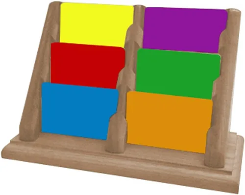 Vista 7 de Wooden Mallet Tarjetero para encimera de 9 bolsillos, roble medio